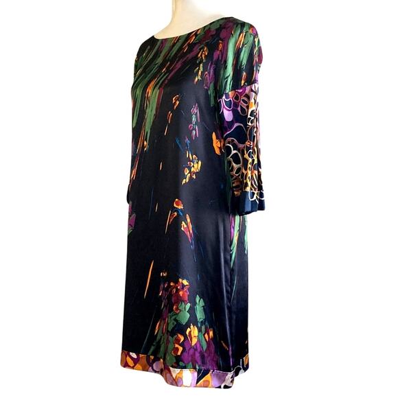 Elie Tahari 100% Silk Abstract Print Shift Dress | Size Small | Y2K-2010s - Picture 2 of 5